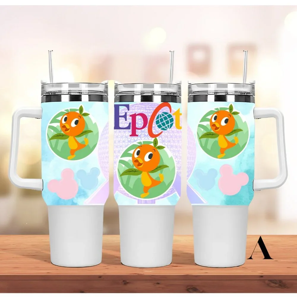 Disney Epcot Florida Orange Bird Sunshine Tree Terrace 40 oz tumbler double wall